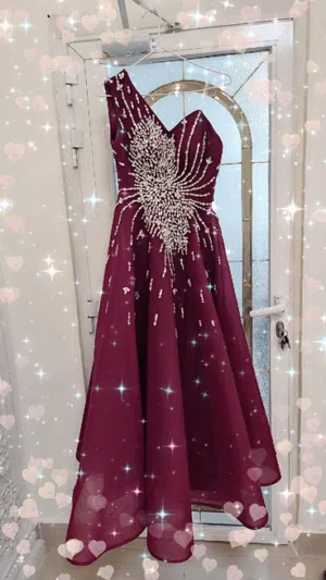 فستان ماروني عنابي