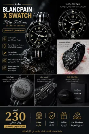 Blancpain × Swatch Fifty Fathoms - فرصة مميزة للبيع..مع كامل الملحقات/الحالة ممتازة.