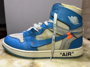 Air Jordan 1 x Off-White UNC Blue – Size (43)– Used in Good Condition