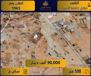 Residential Land for Sale in Amman Al Tuneib