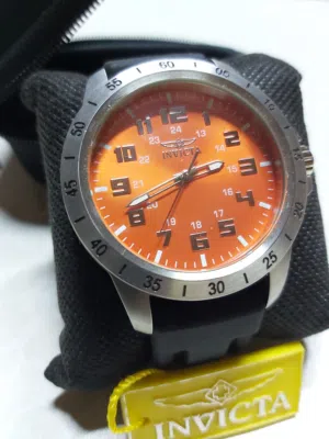 Invicta Mens Sport Watch with Vibrant Orange Dial