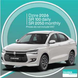 Suzuki Dzire 2026 for rent in Riyadh - Free delivery for monthly rental