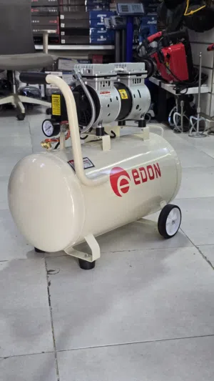 كمبريسر هواء سايلنت حجم 50 لتر شركة EDON صامت مكينة بريشر الهواء صوت خفيف ممتاز متعددة الاستخدامات