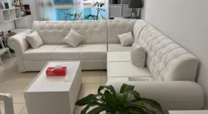 Brand New L shaped Sofa with Table with cushions with home delivery