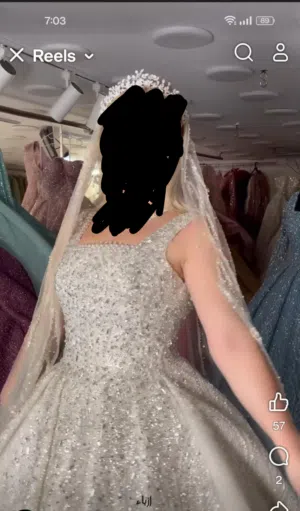 فستان عروس لؤلؤي مميز للايجار