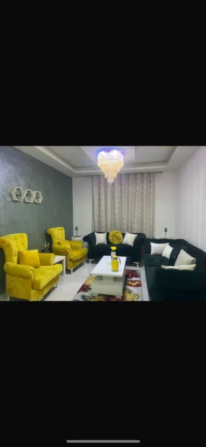 طقم كنب + سفره + طاوله وسطيه + طاولات زوايا+ مدخل