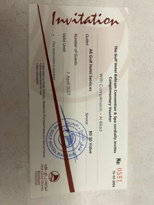 For Sale: Gulf Hotel Bahrain Vouchers