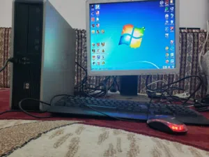 كمبيوتر مكتبي علامة تجارية hp كور 2 ديو جهاز عملي وموفر للطاقة الكهربائية