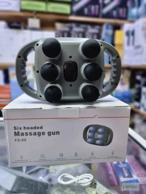 Six Head Massage gun FZ_60 جهاز تدليك بستة رؤوس جودة عالية جدا 9 سرعات و9 وضعيات مختلفة لتدليك مثالي
