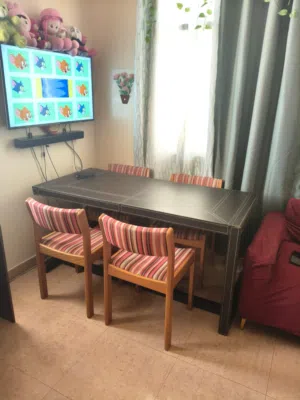 FOR SALE-Malaysian-Made Large Dining Table with 4 Chairs – Excellent Condition!