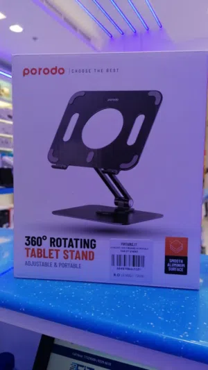 porodo 360 degree foldable rotating tablet stand  حامل تابلت قابل للطي 360 درجة من بورودو