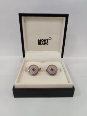 Montblanc Horlogerie Round Rose Gold PVD Cuff Links