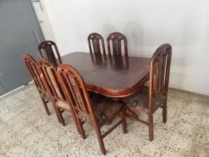 طاولة اكل مع 6 كراسي لوح زان
