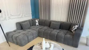 كورنر حرف L مع كنبه مزدوجة 9 مقعد الببلي