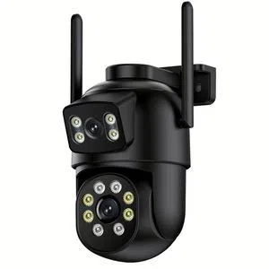 هذه كاميرا مراقبة ذكية بعدستين تعمل بتقنية WiFi. [1, 2]  تتميز بقدرتها على الدوران بزاوية 360 درجة