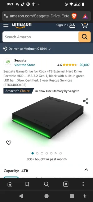 Seagate hardisk 4t xbox