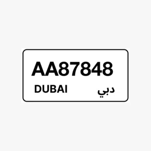 Dubai Premium Private Number Plate AA 87848
