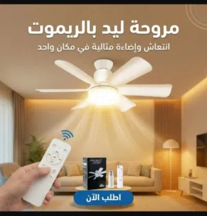 مروحة سقف وكشاف إضاءة