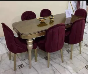 ترابيزه سفره +6كرسي خشب زان