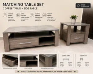 Matching table set - coffee table + side table