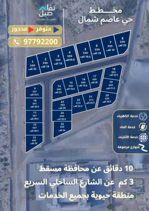Dh مخطط الجديد في حي عاصم شمال  بالقرب من مخطط المدينة السكني