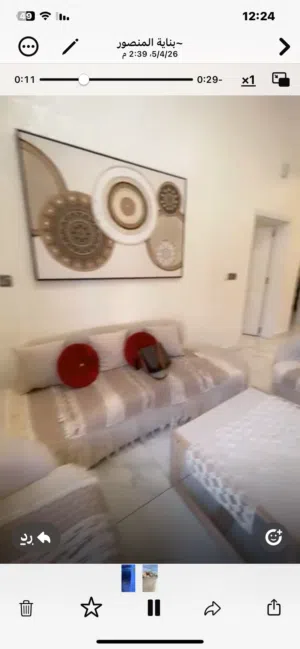 ايجار شقة مفروشه 2 نوم المنصور
