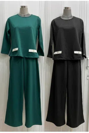 Elegant Travel Co-Ord Set for Women (Top + Wide Leg Pants) Stay stylish and comfortable wherever you