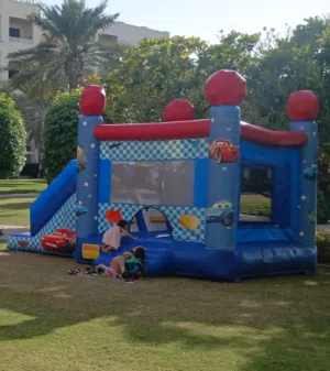 cars bouncing castle
