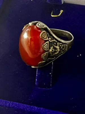 خاتم عقيق يماني كبدي Yemeni agate ring