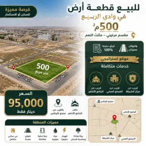 Mixed Use Land for Sale in Tripoli Wadi Al-Rabi