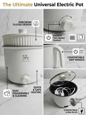Universal Electric Multi-Cooker Pot - Quick Heating & Easy Clean