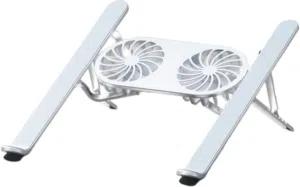 N3 Adjustable Aluminum Laptop Stand with Cooling Fan -Grey قاعدة لابتوب مع مروحة تبريد