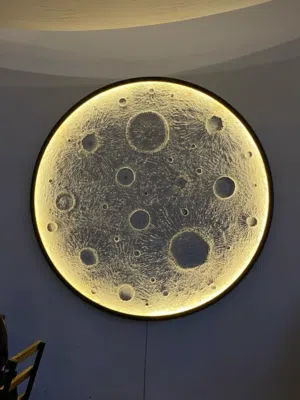 3D Moon Wall Art with Warm White LED