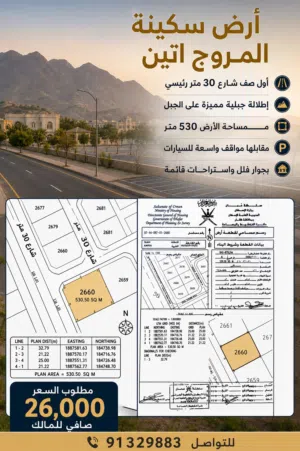 ارض سكنيه المروج اتين