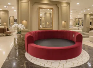 سرير مودرن تصميم الكابوتونيه دائري ملكي فخامة الفنادق في منزلك تصنيع حسب الطلب من المصنع مباشرة