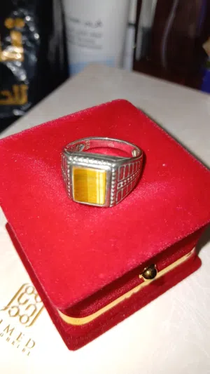 خاتم فضة حجر عين النمر