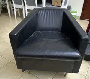 Small leather sofa chair from IKEA