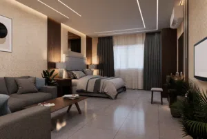 خدمة تصميم داخلي مع توزيع مساحات وحساب كميات