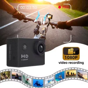 كاميرا رياضية مقاومة للماء Full HD 1080P مع شاشة 2 إنچ وثّق مغامراتك اليومية والرياضات الخارجية