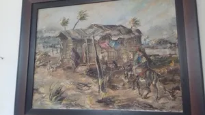 لوحة رسم قديمة لل ( البارودي ) الفنان الليبي