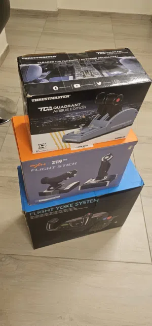 Bundle: Flight Yoke, Throttle Quadrant and Joystick (Logitech + Thrustmaster + pxn) - Full Set