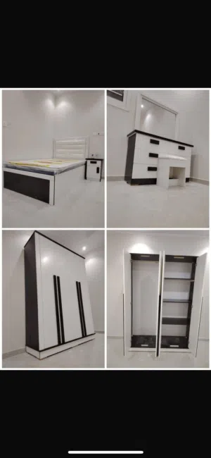 غرف نوم 5 قطع نفر ونص 
 جديده وجاهزه للتركيب