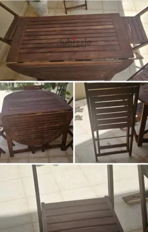 طاوله خشبية مع 6 كراسي