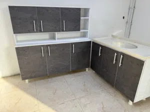 كاونترات خشب mdf مترونص مع ملحق مترونص وسنك مترو20