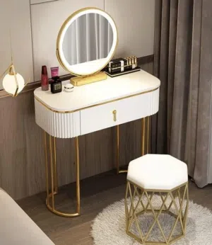 Dressing table with stool 2 colors available  1.  *Grey*  2.  *White* CASH ON DELIVERY ALL UÀE