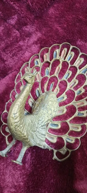 انتيكة نحاس مجسم طاووس ممتاز الحالة