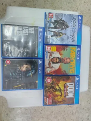 ps4 games bundle of 5 Sony corporation. doom eternal  far cry 6  god of war Ragnarok  last of us rem