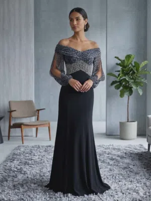 فستان سهرة أنيق بتصميم ملكي