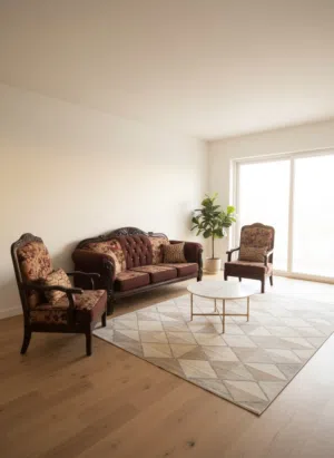 طقم كنب زان جديد اخر حبه 7 مقاعد متحرك بسعر مغري