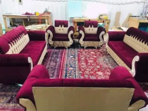 تخم 10 مقاعد خشب جام روسي إسفنج مميز قماش جاكور تركي